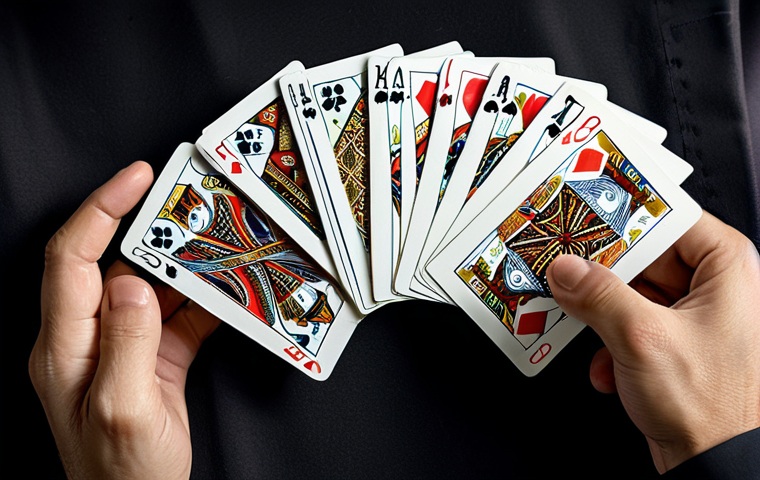 마술 카드와 트릭 종류 - Street Magician in Hamburg**

A street magician performing a card trick on the Hamburger Fischmarkt,...