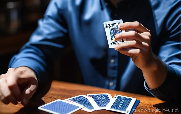 마술 카드 덱 추천 - **Dynamic Cardistry Performance:**
    "A pair of elegant hands, clad in a crisp, dark long-sleeved ...