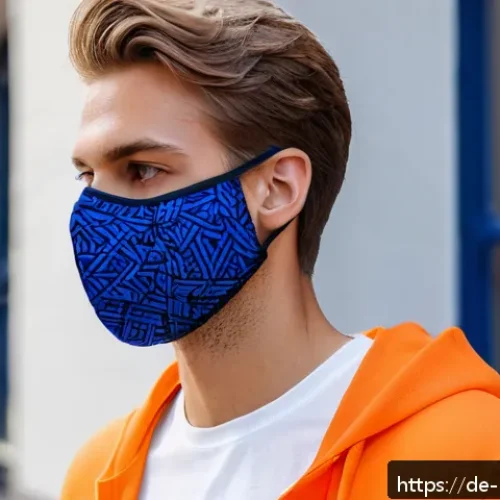마술 마스크 - A stylish young adult wearing a breathable cotton fabric face mask with innovative mesh ventilation ...